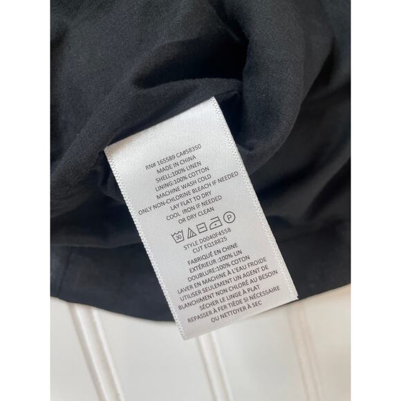 NWT Equipment Linen Katia Button Front Mini Dress Black Squared Neck Linen 00 - Picture 8 of 8